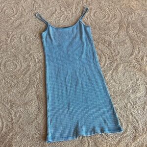 Brandy Melville Teal and White Striped dress. Made in Italy
